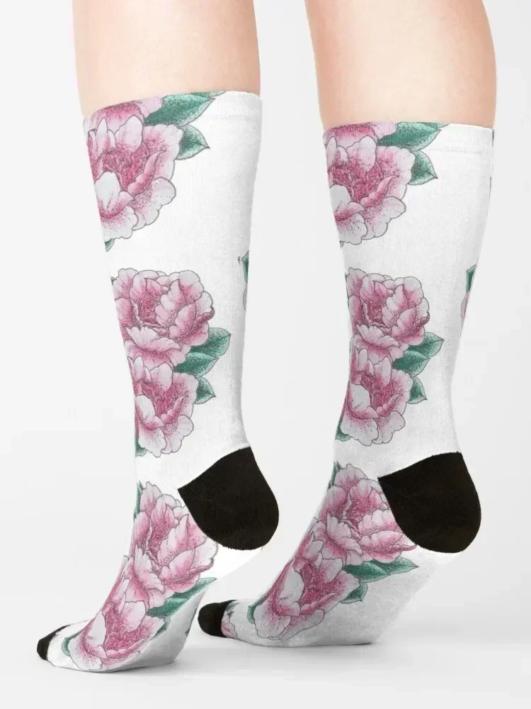 Peonies Socks with print anime Heating sock man Boy Child Socks Women's