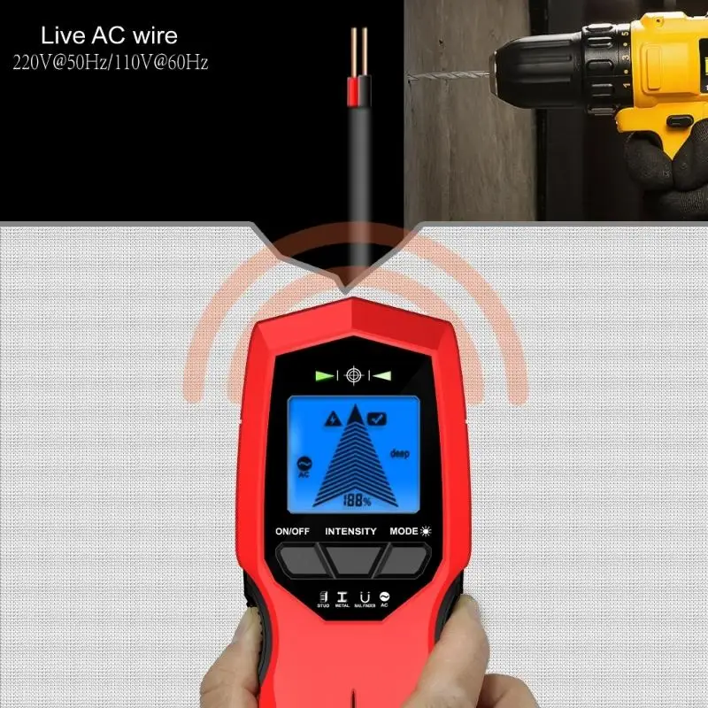 WXTC Advanced Wall Scanner 7 in 1 Strahlfinder Multifunktionale Wandscanner zur genauen Erkennung von Holzmetall und lebendigem