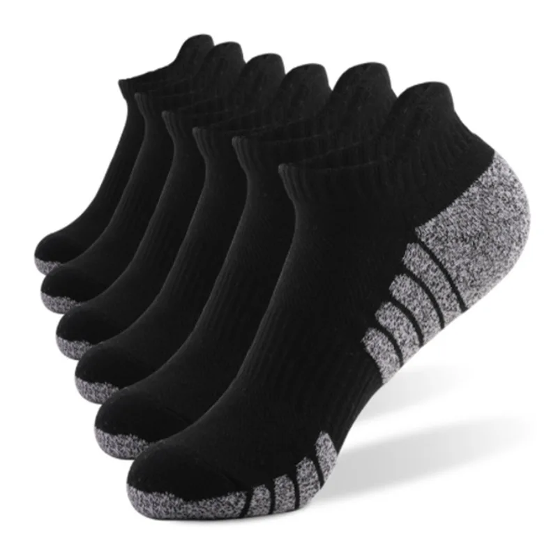 6Pairs Sport Ankle Socks Athletic Low-cut Sock Thick Knit Sock Outdoor Fitness Breathable Quick Dry Wear-resistant Warm Socks