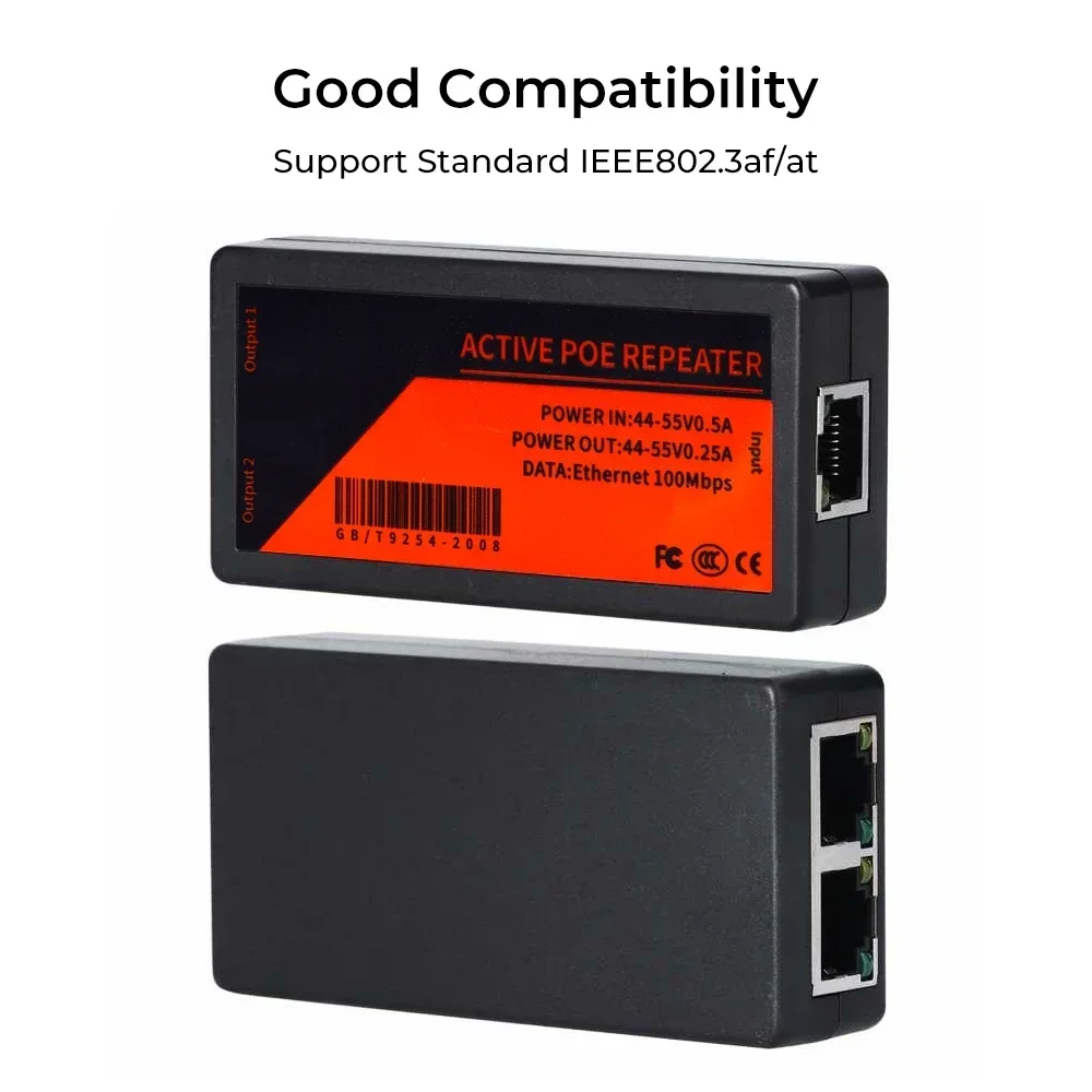 1-30PCS 2 Ports PoE Extender 100Mbps POE Extender for Ip Port Max Extend 100m Transmission Extender for NVR IP Camera AP IP