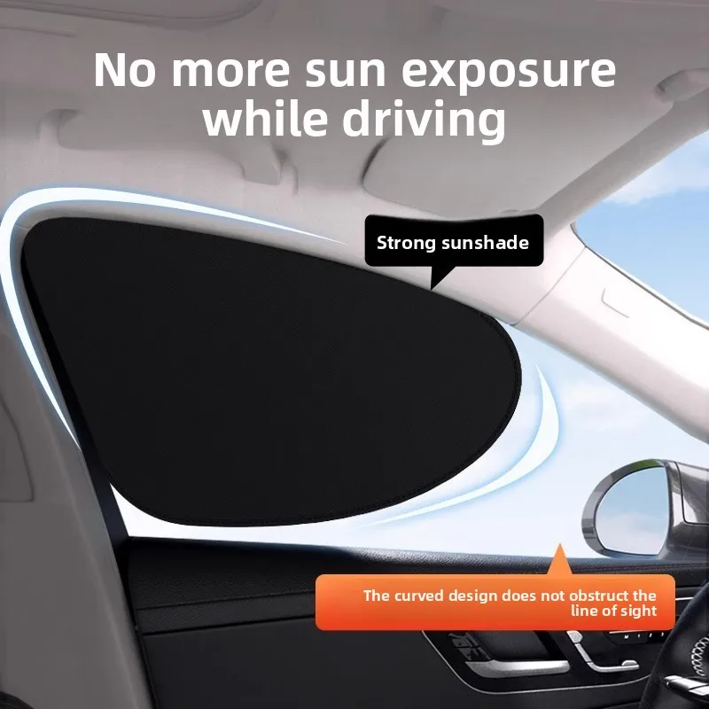 4pcs Car Side Window Sunshade Electrostatic Adsorption UV Block Foldable Heat Insulation Privacy Visor