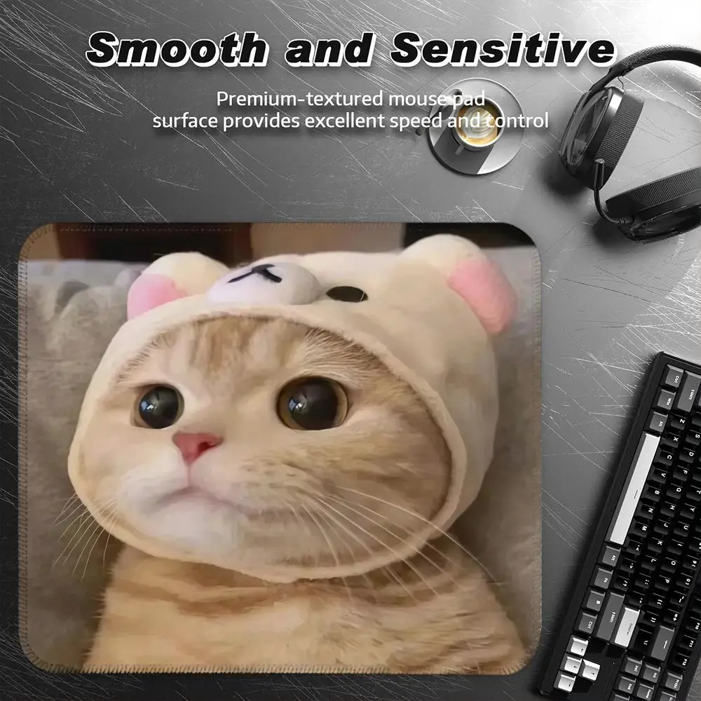 

Funny meme cats Mouse Pad Small Desk Pad Desktop Computer Keyboard Wireless Mouse Boy Gift for Play games Coasters