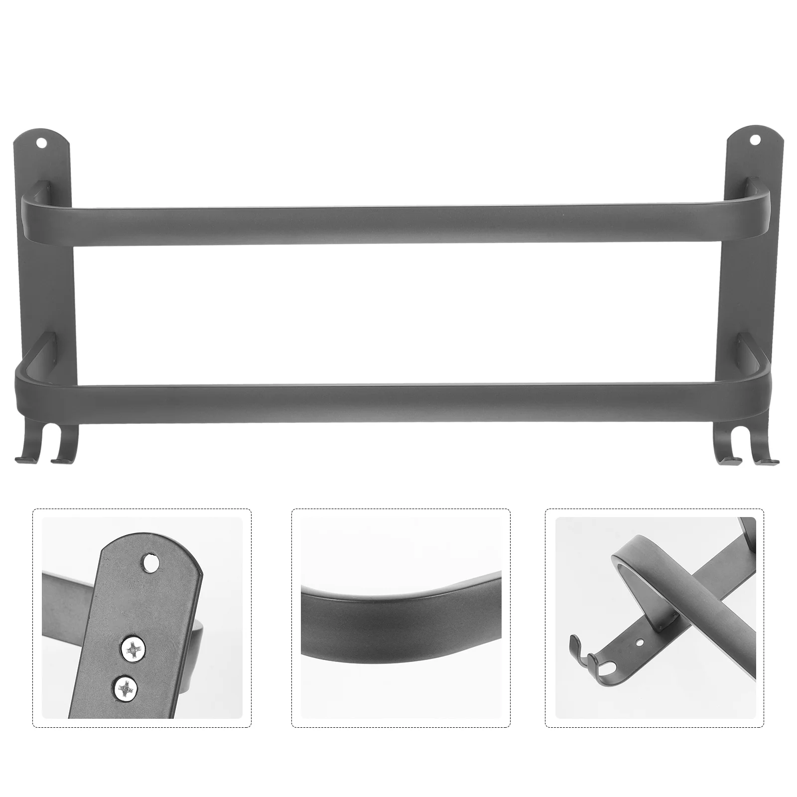 رفوف مناشف الحمام مادة الألومنيوم سهلة التركيب المطبخ طبق الملابس شماعات متعددة الوظائف ديكور المنزل #6