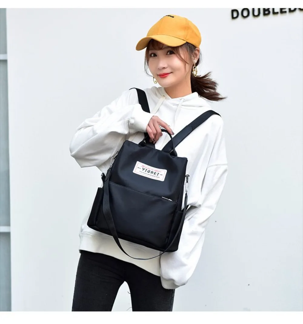 Wasserdichter Oxford-Rucksack mit hoher Kapazität, Diebstahlsicherer, leichter Reise-Tagesrucksack, einfarbig, vielseitige Umhängetasche für Damen – Detail 20