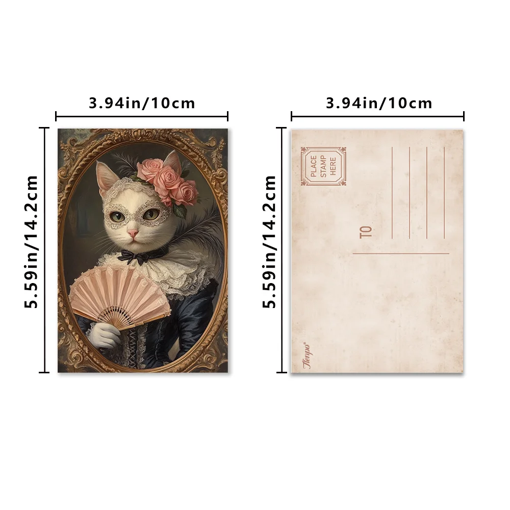 32pcs, Vintage Gentleman Cat Postcards, Birthday/Anniversary Gifts, Collectibles, Suitable for Gift Giving, Can Be Mailed.