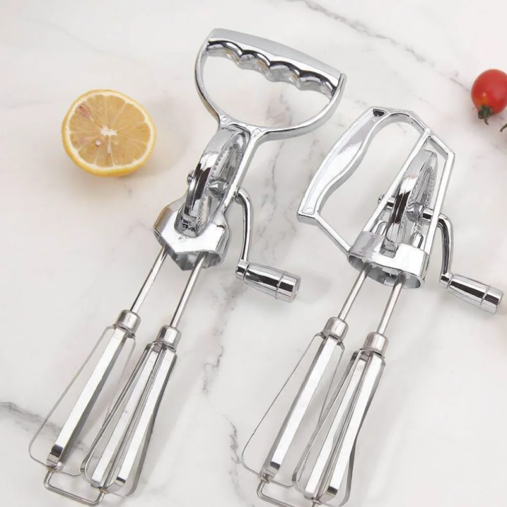 Hand Cranked Manual Whisk Double Wheel Egg Beater Baking Tool For Cream Cake Batter Mixing Kitchen Appliance Gadget
