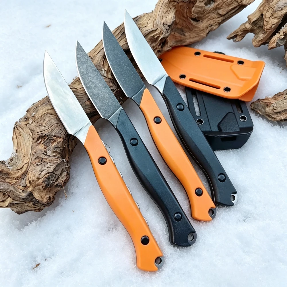 High-quality Adventure Emergency Cutting Tools Outdoor Camping Portable Straight Knife with K Sheath EDC Camping Knives for Men