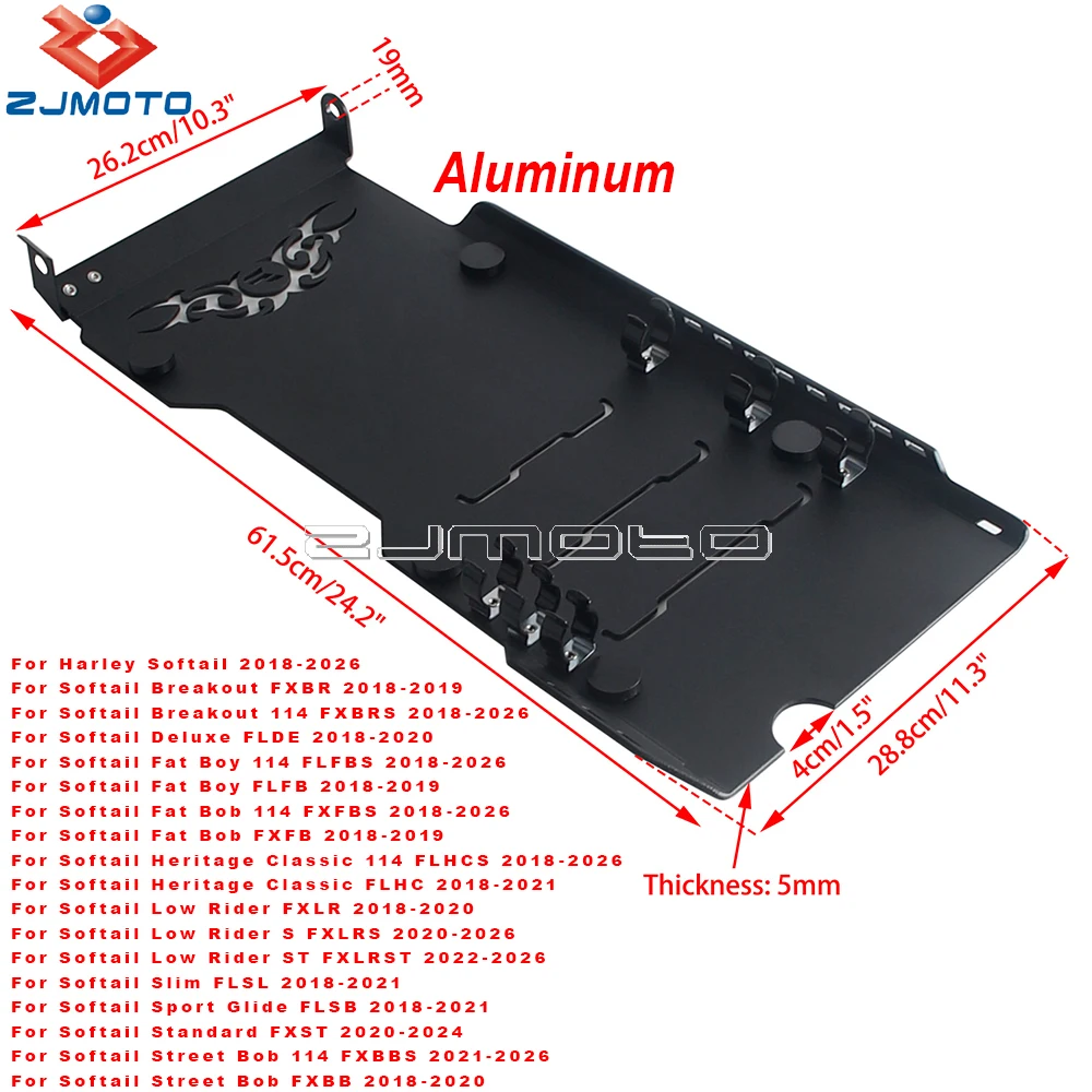 Aluminium Motorcycle Engine Skid Plate Chassis Protection Cover For Harley Softail FLFB FLFBS FXFB FXFBS FXLR FXLRS FXLRST FXBBS