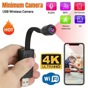 Bilashmart 4K USB Surveillance WiFi Cameras Mini Flexible Lens Cable Motion Detection Video Recorder Security Monitoring Camcorder BackShell 2026