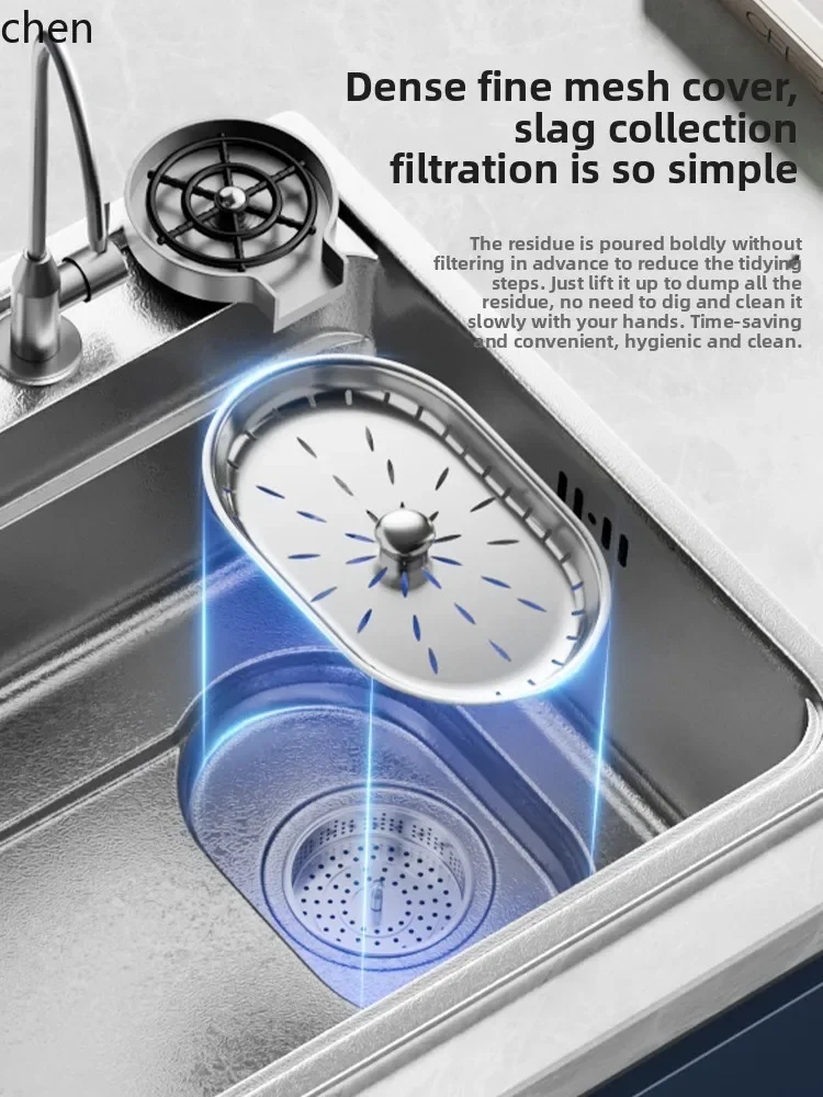 DSAStainless Steel Kitchen Sink Vegetable Washing Basin Single Slot Dishwashing Sink Thickened Undermount Sink for Home Use