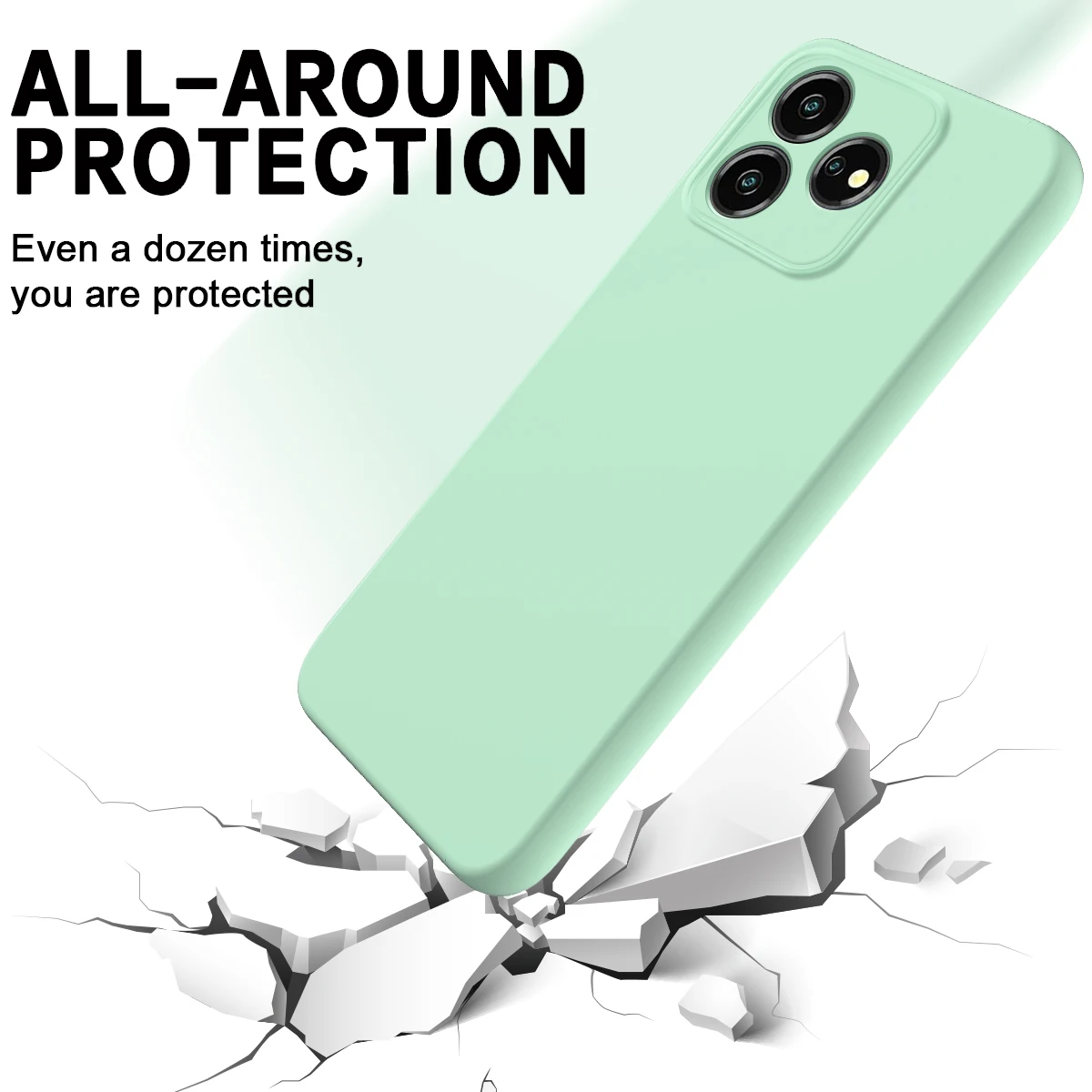 Shockproof Silicone Soft Case for ZTE Blade V50 Design 4G A54 A34 V40 Vita A52 V30, Smooth Touch Protective Cover Retail Package