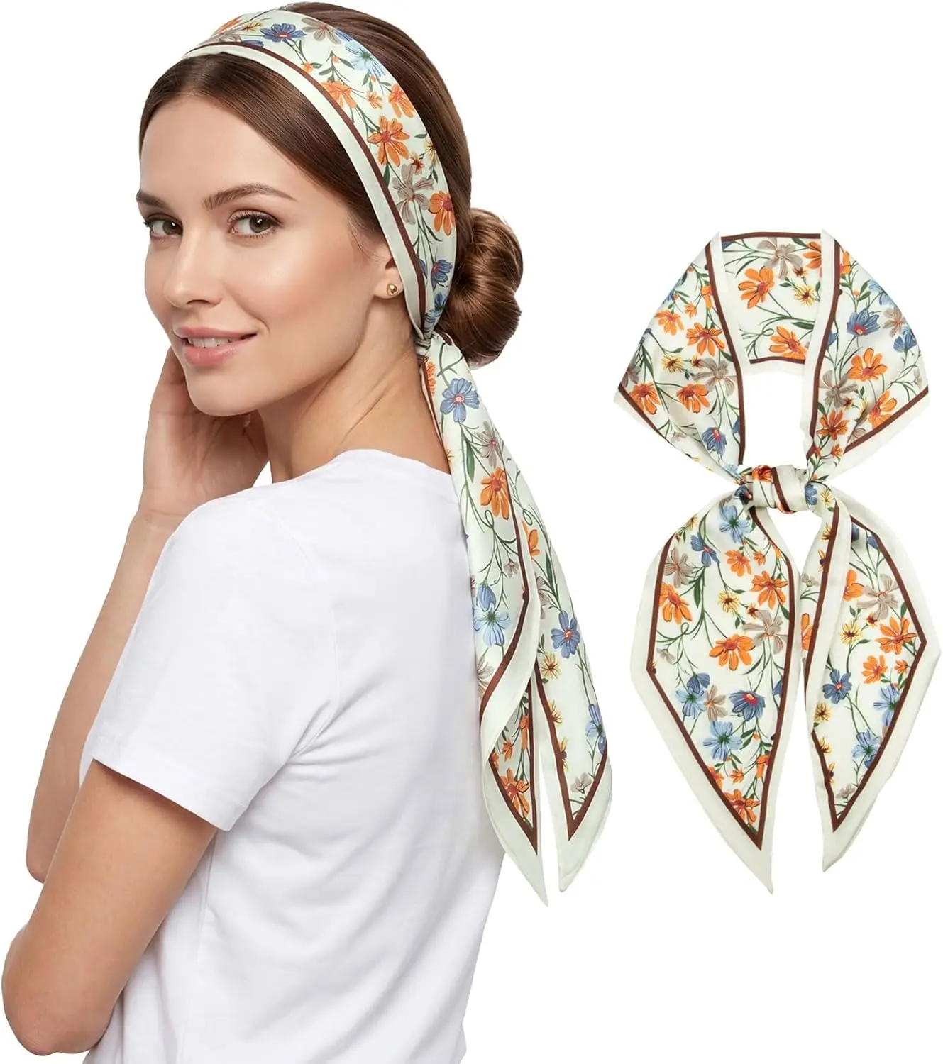 

Hair Scarf for Women Like Silk Scarves Headband Neck Scarfs Twilly Purse Accessories