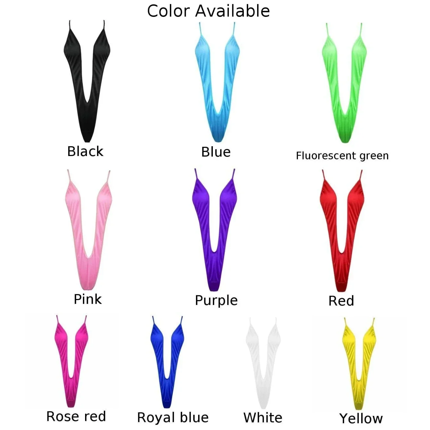 Women Bright Solid Color 1piece Bikini Thong G-string Monokini-Female Sexy Swimsuit Underwear Bodysuit Beach Swimwear