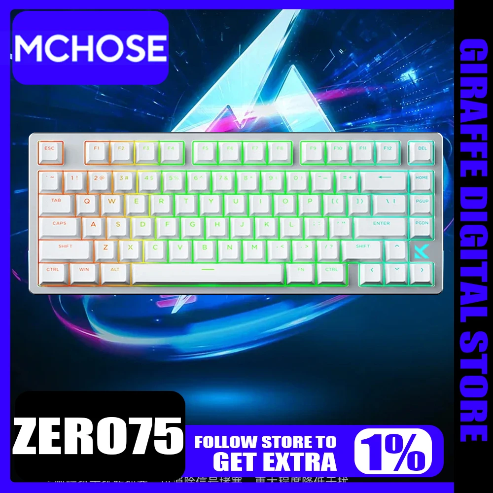 Mchose Zero75 Magnetic Switch Mechanical Keyboard RGB Knob Low Latency Wired E-Sports Gaming Keyboard Custom Hot-Swap Pc Gamer