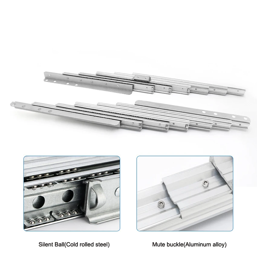 

Aluminum Alloy Hidden Folding Table Rails 1.8M/2.5M Telescopic Multi-section Flat Push Folding Hardware Accessories