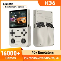 Consola de videojuegos portátil Retro K36 con más de 16000 juegos, reproductor de vídeo portátil de bolsillo con pantalla IPS de 3,5 pulgadas para PSP/MAME/N64/DC/SS