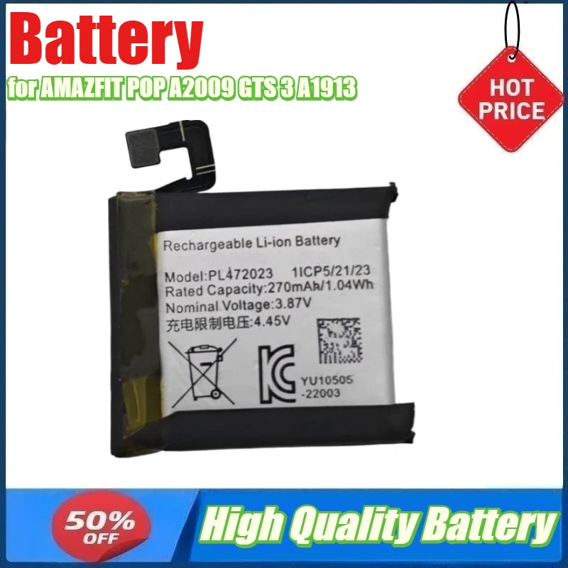 

Battery for AMAZFIT POP A2009 GTS 3 A1913 GTS4 MINI A2175 Smart Watch Battery