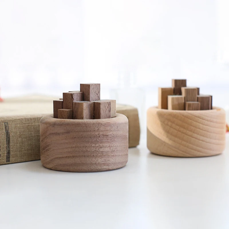 1Pc Essential Oil Wooden Diffuser - Natural Beech Wood/Black Walnut Fragrance Expander, Aromatherapy Home Decor