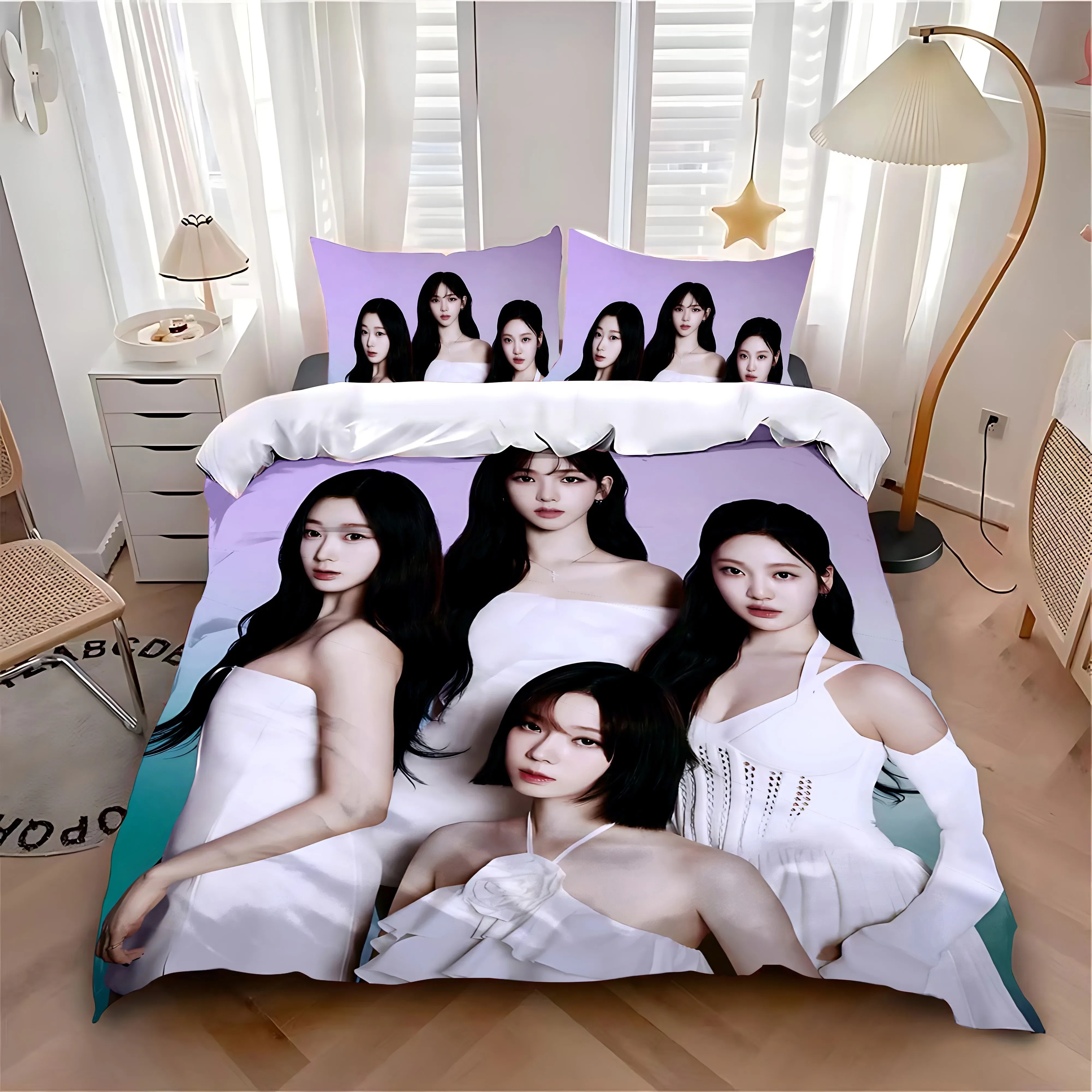 Duvet Cover Pillowcase Bedding Set Hot K-pop A-AespaS Adult Boy Girl Bedroom Decoration Children Single Double Large Size