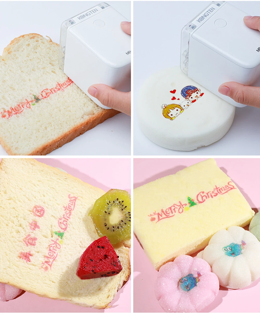色とりどりのインクカートリッジ,高品質のミニプリンター,黒,食品の食用カートリッジ,ロゴ,パンの印刷,交換
