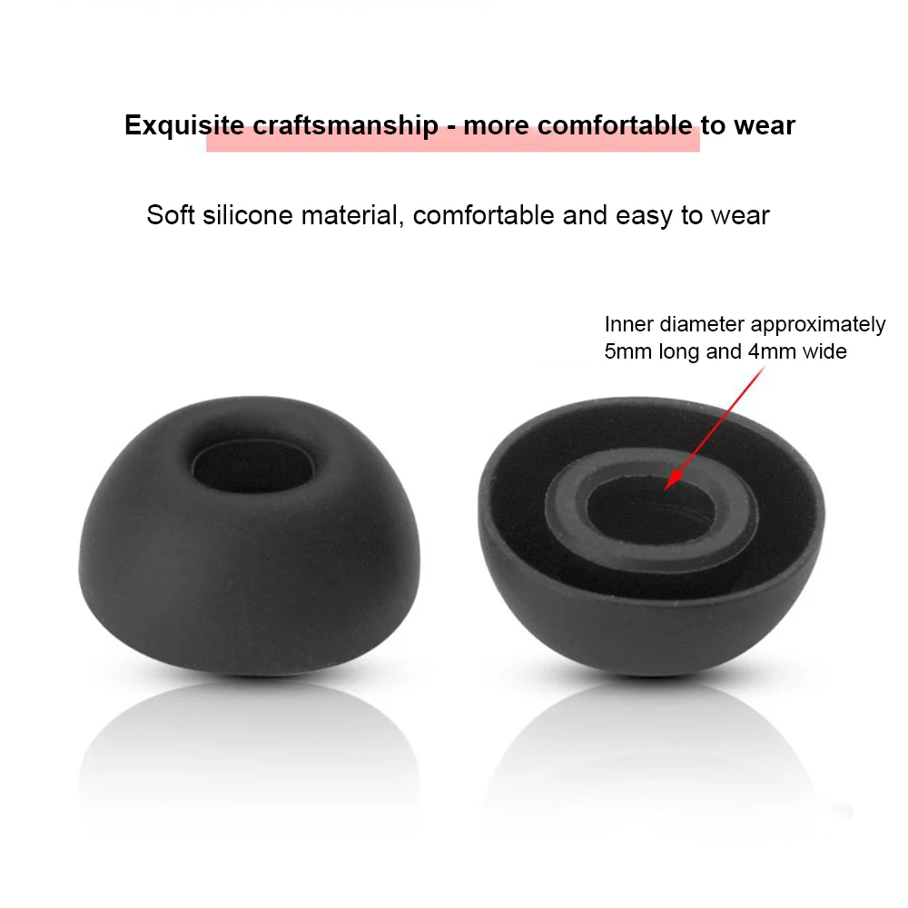 

​Silicone Ear Tips for Redmi Buds 6Pro/ Buds 5Pro Ear Tips Earcup Sleeve S/M/L in Ear Buds 6pcs Black White