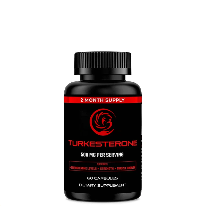 Turkesterone supplement 500mg capsules (maximum purity 95% extract) promote strength and muscle growth