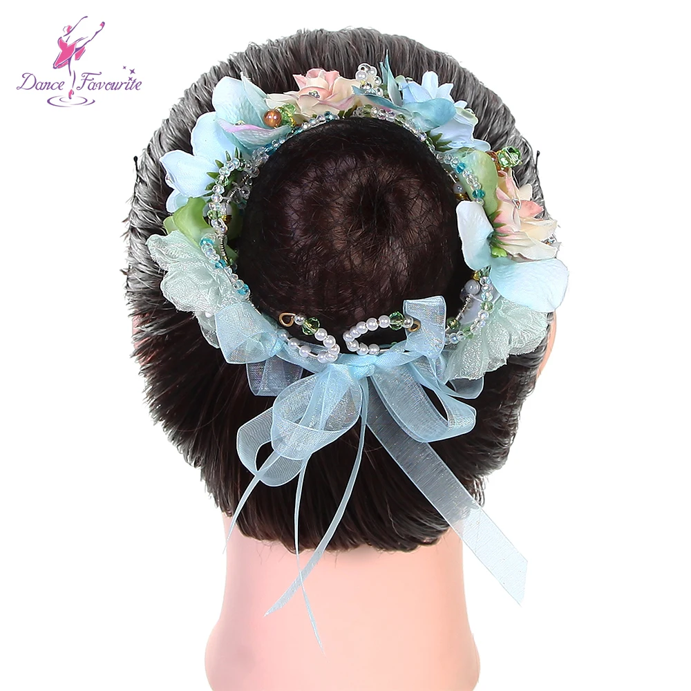 HB022 Pale Blue Ballet Headpiece Flower Ballet Accessories Coppelia & La Fille Mal Ggardee Viriation Headpiece