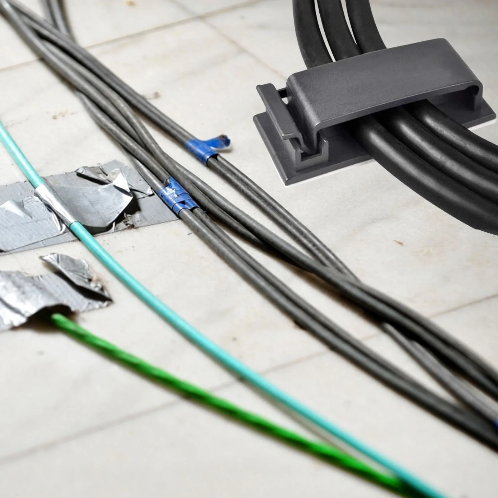 

18Pcs Power Cord Organizer Clips Compact Size for Wall Desktop Tiles Furniture Wire Management Easy to Use Cord Management