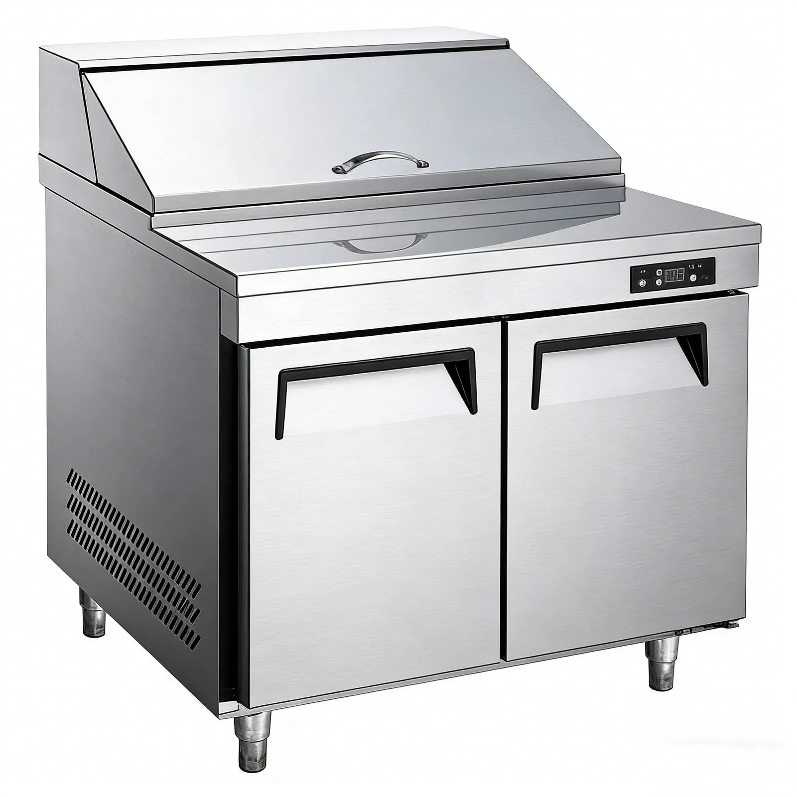 For Commercial 1/2/3Doors Efficient Refrigerator Sandwich Salad Prep Table Kitchen Freezer Stainless Steel Platform Bestselling
