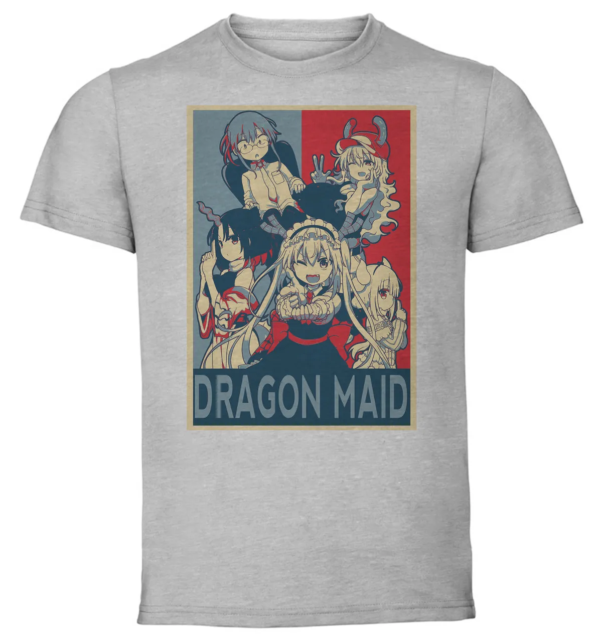 

T-Shirt Unisex Grey Propaganda Miss Kobayashi's Dragon Maid Characters SA0976