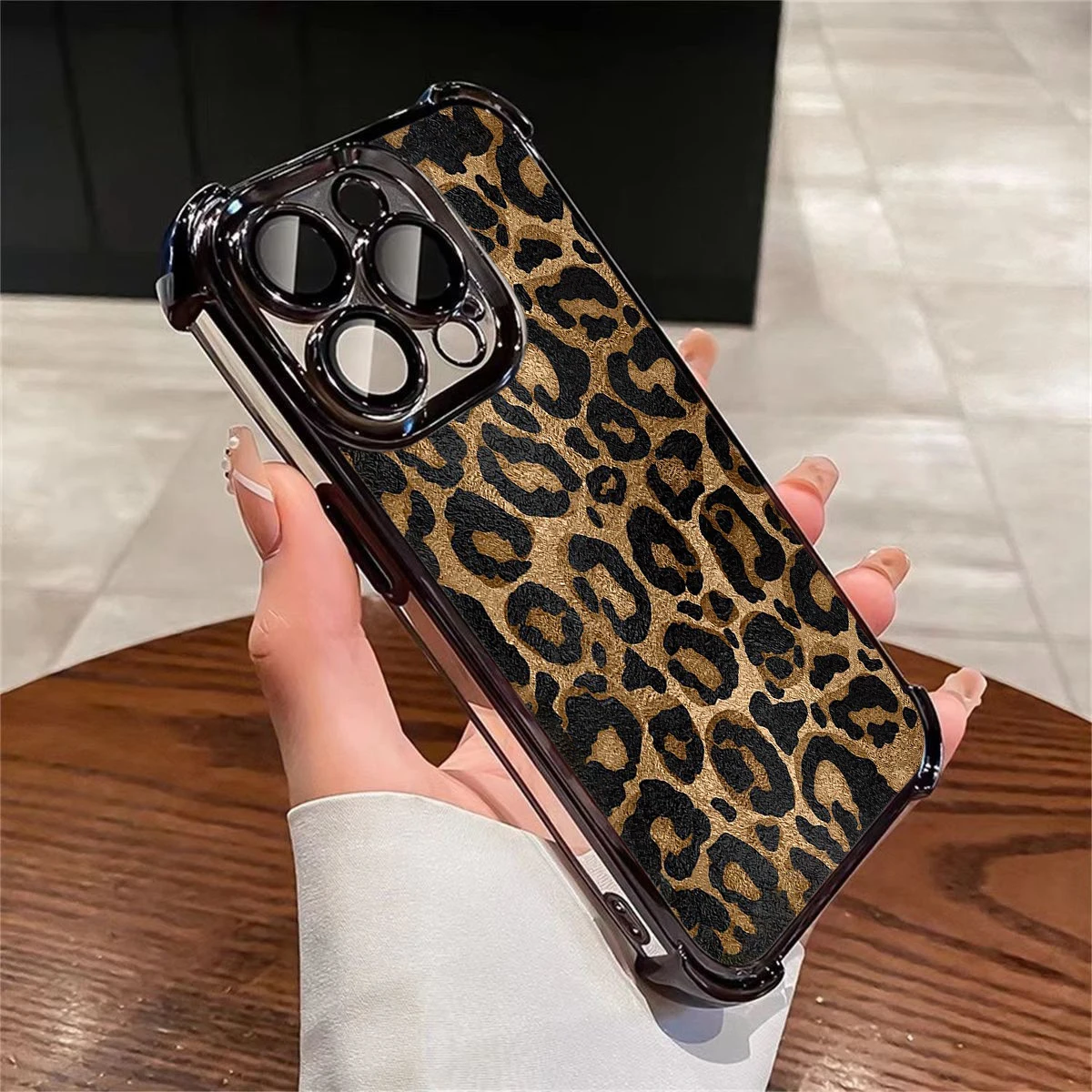 INS Коричневый чехол для телефона с леопардовым принтом Y2K для OPPO Realme C55 C53 C35 C33 C31 V25 Pro Plus 4G 5G Противоударный прозрачный бронированный чехол