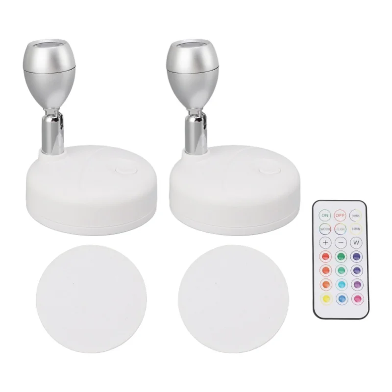 Foco inalámbrico para interiores D2 con Control remoto, lámpara giratoria de 13 colores con batería, luz decorativa, pantalla, pintura, obra de arte