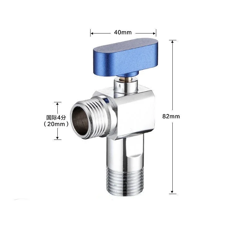 صمام زاوية بارد وساخن 4 نقاط، سخان مياه منزلي من الفولاذ المقاوم للصدأ، صمام كروي كبير التدفق، صمام زاوية مستقيم #3