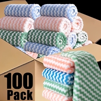 Microfiber Cleaning Cloth Velvet Thickened Dishcloths High Absorbent Scouring Kitchen Washing Dish Rags Household Wipe Towels