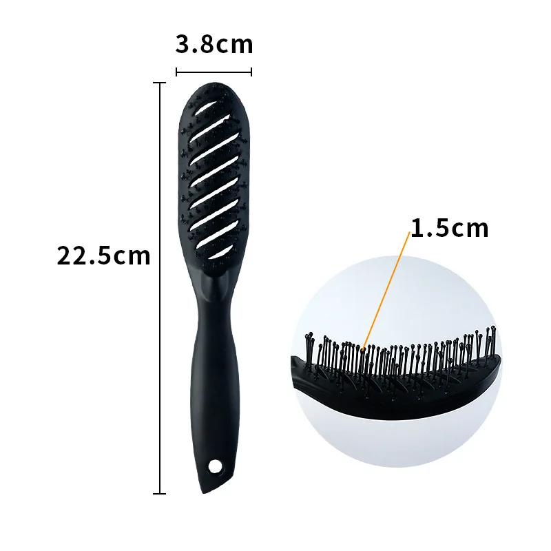 Styling Curly Hair Brush Salon Scalp Massager Comb Detangling Drying Brush Anti Static Curved Vent Brush Hairdressing Styling view 2
