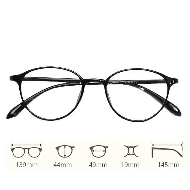 Retro Artistic Anti Blue Light Glasses Ultra Light Small Frame Myopia Glasses High Definition Transparent Short Sight Glasses