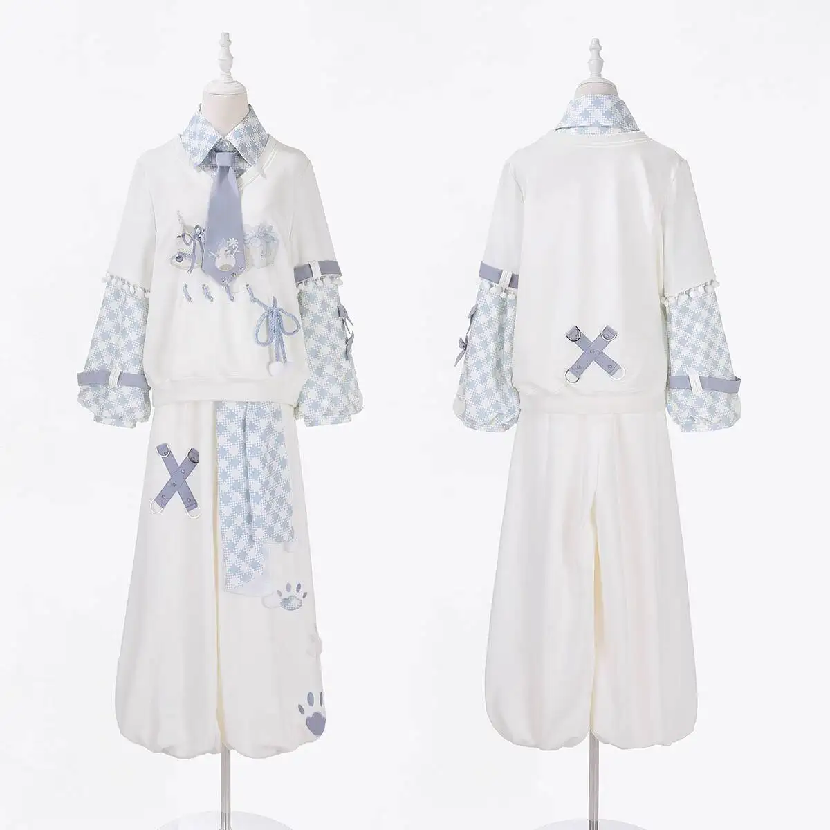 

Новая игра в снежок, Лолита, повседневные милые топы для девочек, брюки, галстук, костюм Лолиты для отдыха, фиеста, карнавал, Хэллоуин, косплей