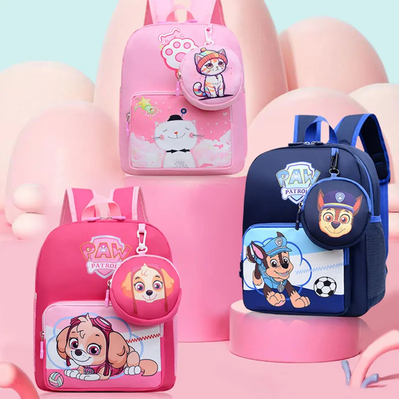 Kawaii Paw Patrol Kindergarten Backpack Chase School Bag Skye Bagpack Toddler Travel Bag Pouch Boy Coin Purse Girl Birthday Gift