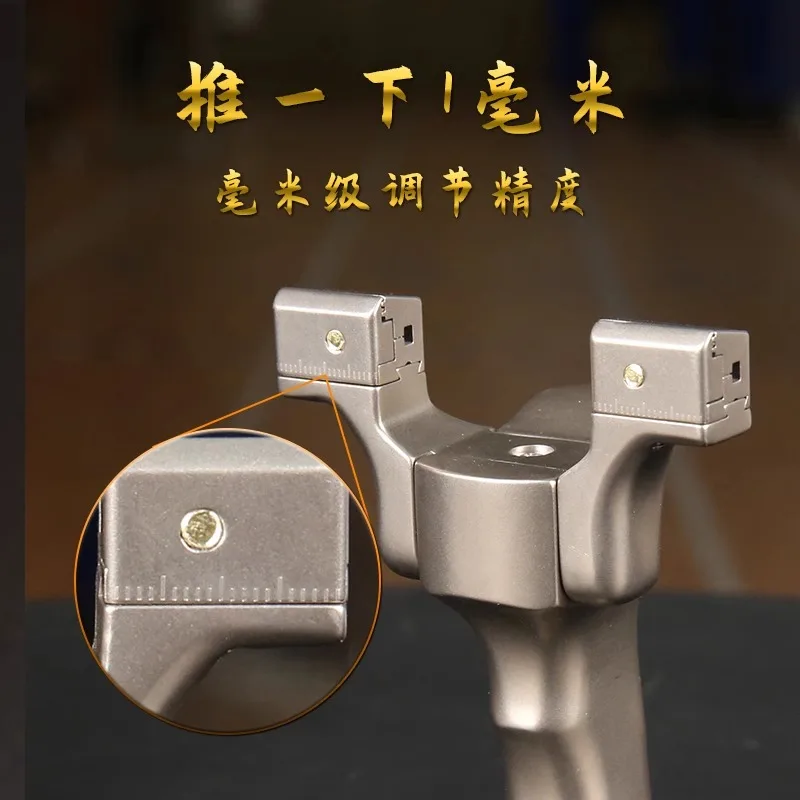 High precision all titanium alloy slingshot, new powerful flat leather clip without binding