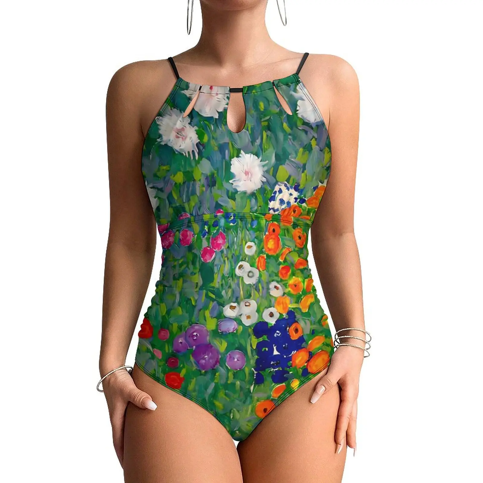 

Gustav Klimt Art Swimsuit Cottage Garden Push Up Swimwear One Piece Beach Bathing Suits Swimsuits Design Beach Wear Plus Size