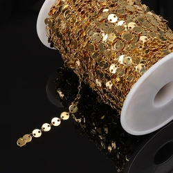 1Meter Stainless Steel Gold Round Disc Chains Bulk Sequins Chain For Diy Jewelry Making