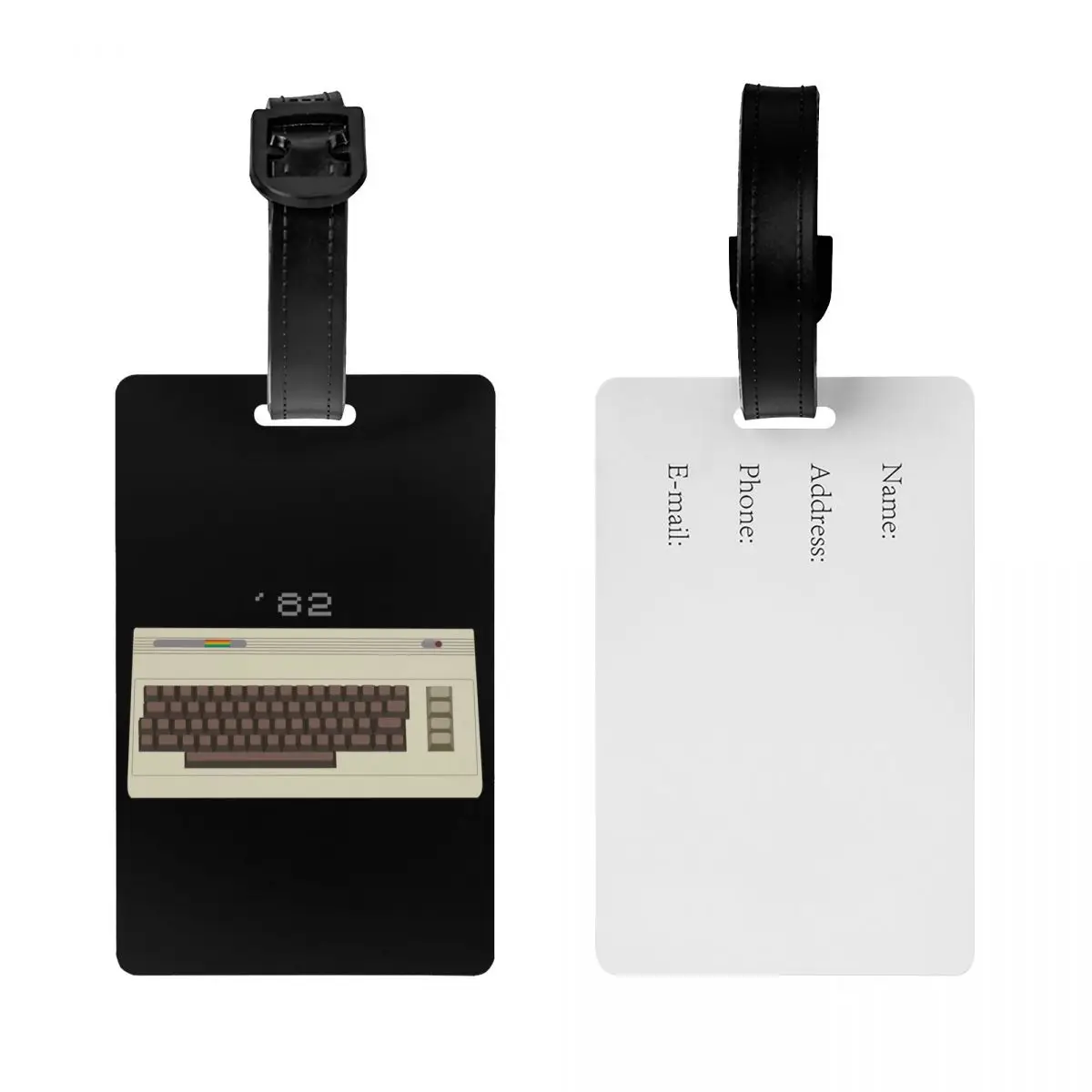 Retro commodore 64ป้ายกระเป๋าสำหรับ kopor perjalanan C64ป้ายกำกับเพื่อความเป็นส่วนตัวของคอมพิวเตอร์ Amiga