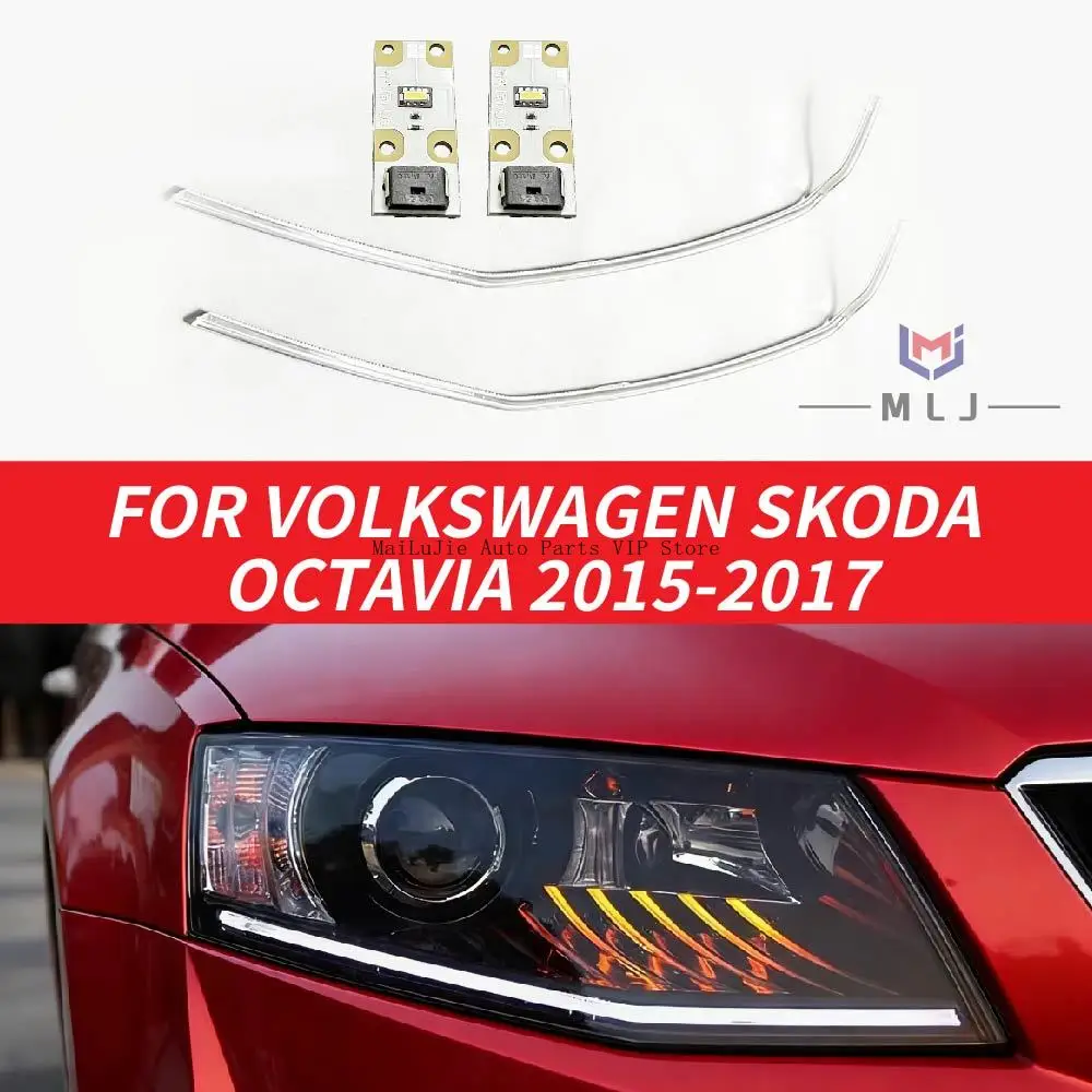 

New For 2015-2017 Volkswagen Skoda Octavia Chips Acrylic Light Guide Strip Light DRL Strip Plate Board Car Headlight DRL Tube