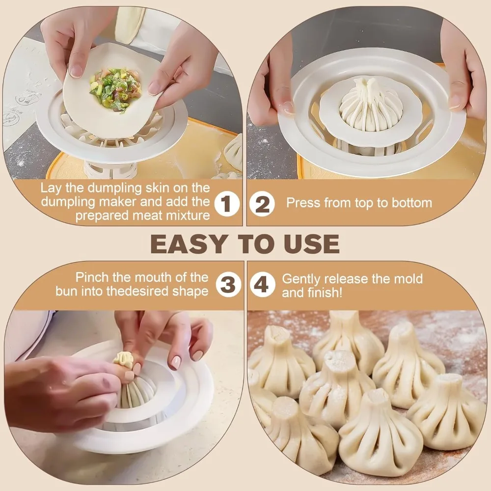 Flower Shaped DIY Pastry Pie Dumpling Maker Buns Mold Baking & Pastry Tools Steamed Stuffed Bun Making Dumplings Mould image 3