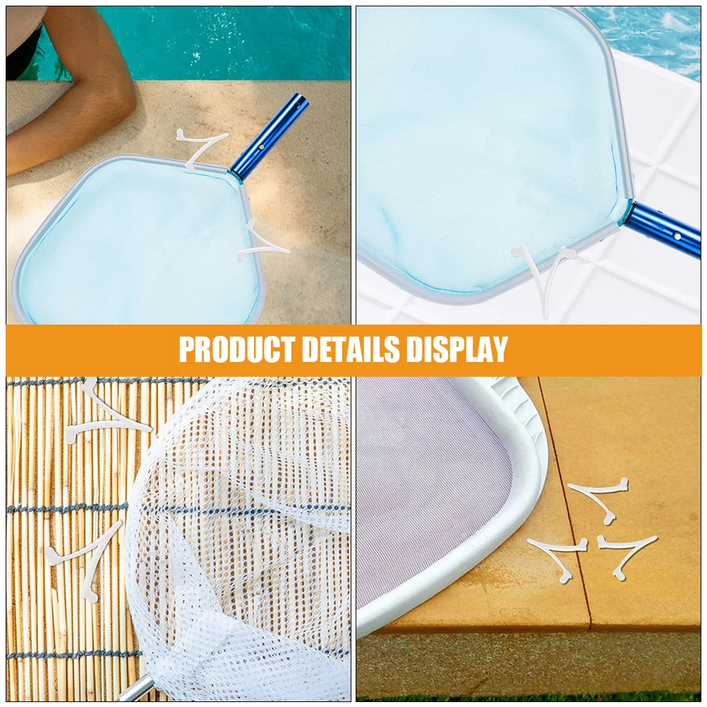 20 Stück Pool-V-Clips, langlebige Kunststoff-Skimmer-Netz-Aufsätze, Schwimmbad-Stangenverbinder, einfache, langlebige Nutzung