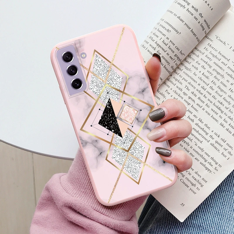 Case For Samsung Galaxy S21 5G Bags S 21 Plus FE Cover Protective Silicone Funda Marble Stone Texture Coque For Samsung S24 FE