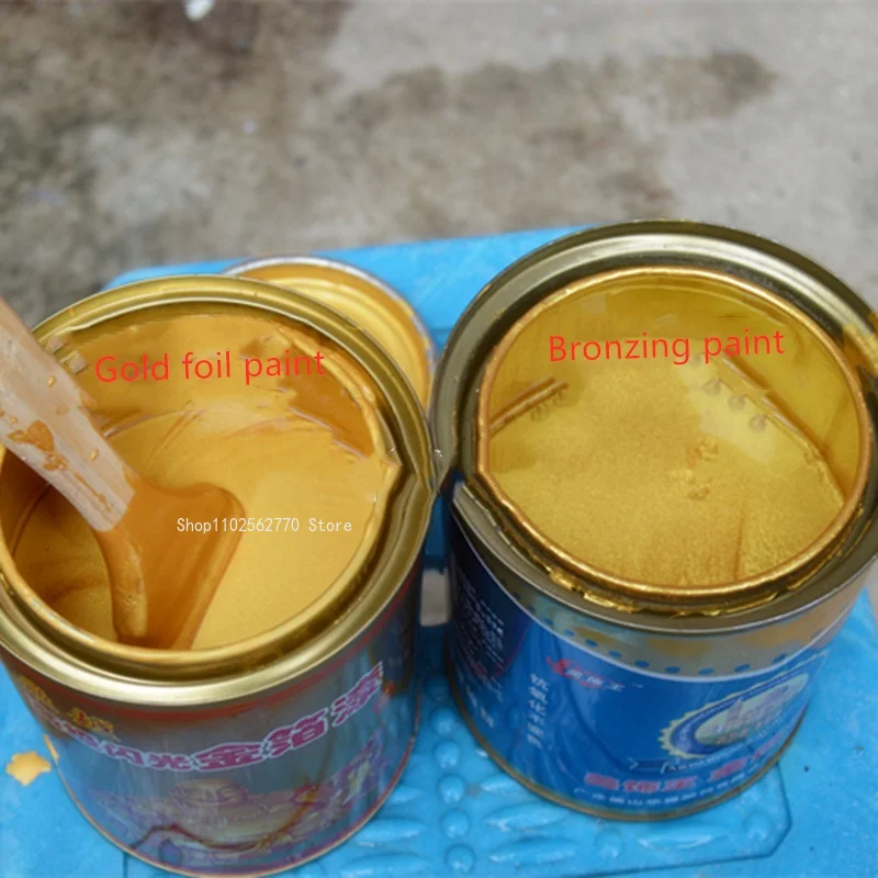 300g Metal Paint Ultra-bright Oily Water-based Gold Foil/Bronzing Paint DIY Plaster Statue Metal Crafts Decorative Brush Coating