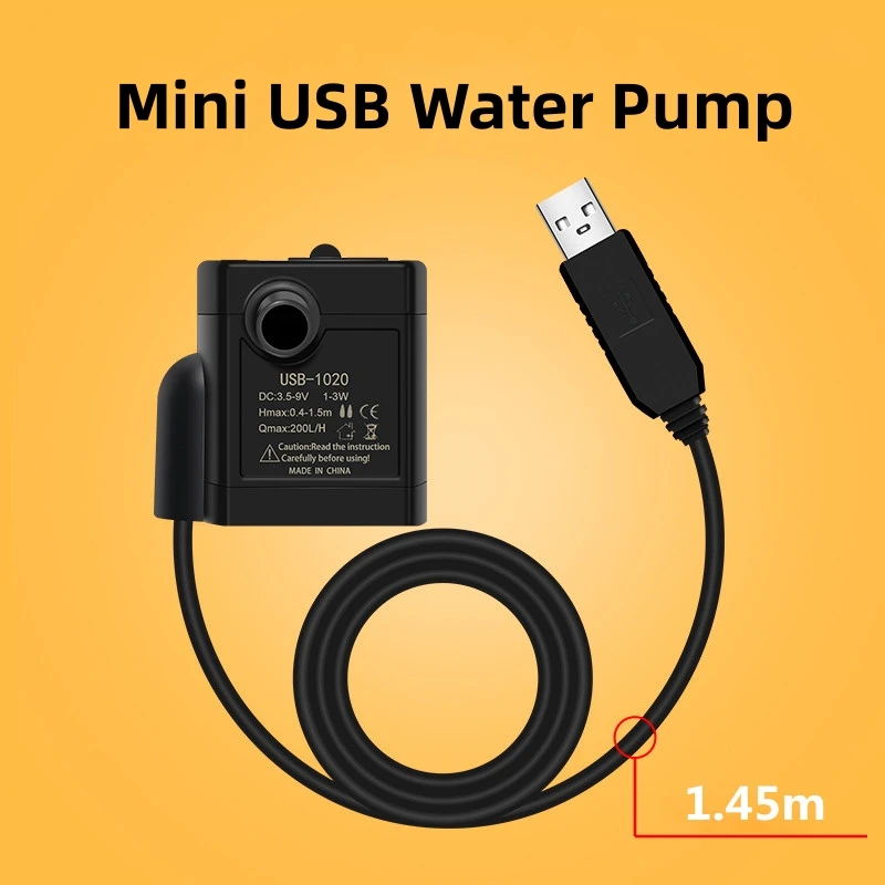 

200L/H Mini USB Fish Tank Water Pump Ultra Quiet Submersible Water Fountain Pump For Garden Aquarium Pond Pool Water Cycle