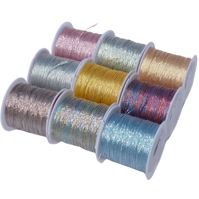 0,2-0,8 mm 25-100 m Bunte Schnur, Faden, handgewebtes Seil, Schnur für Halskette, Armband, DIY-Schmuck, handgefertigtes Material