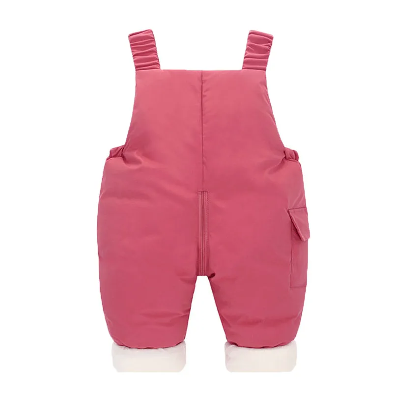 Baby Thermal Jumpsuits Autumn And Winter Cold Cotton Overalls Bandeau Pants Boy Girl Padded Thickened Warm Down Fleece Suspender